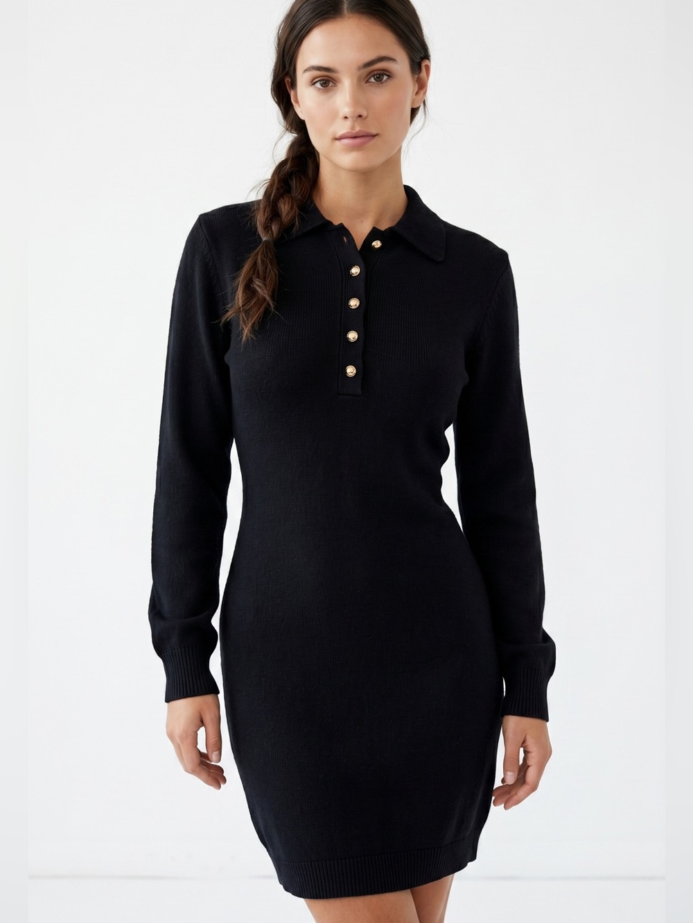 H&M | Fine Knit Collar Sweater Dress Sz S